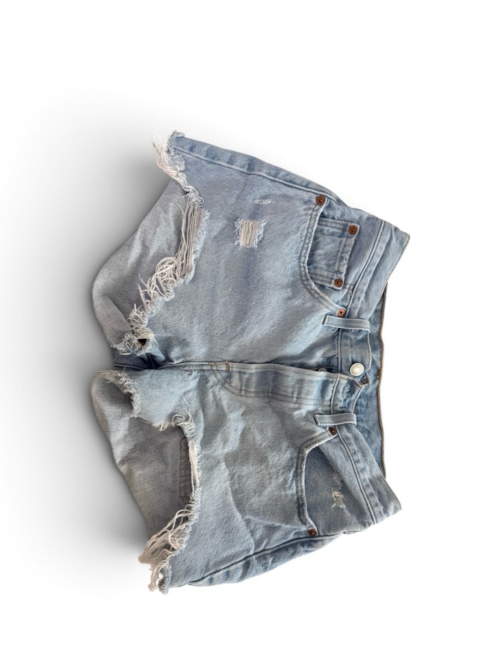 Levi's Light Blue Distressed Cutoff Denim Shorts size 27
